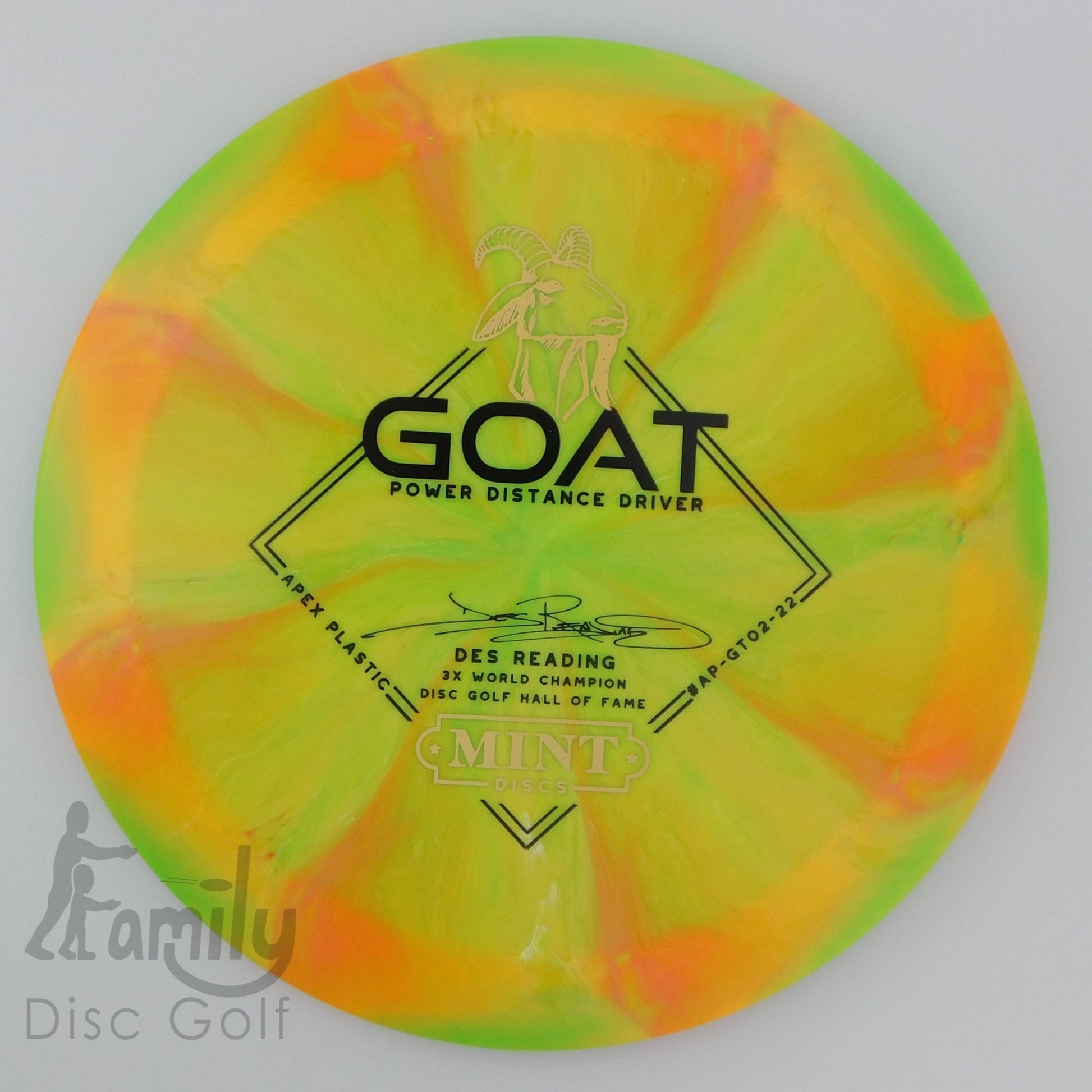 Mint Discs Goat - Reading - Swirly Apex 12│4│-1│3 174.8g - Green+Orange - Mint Discs Goat - Apex - 100872